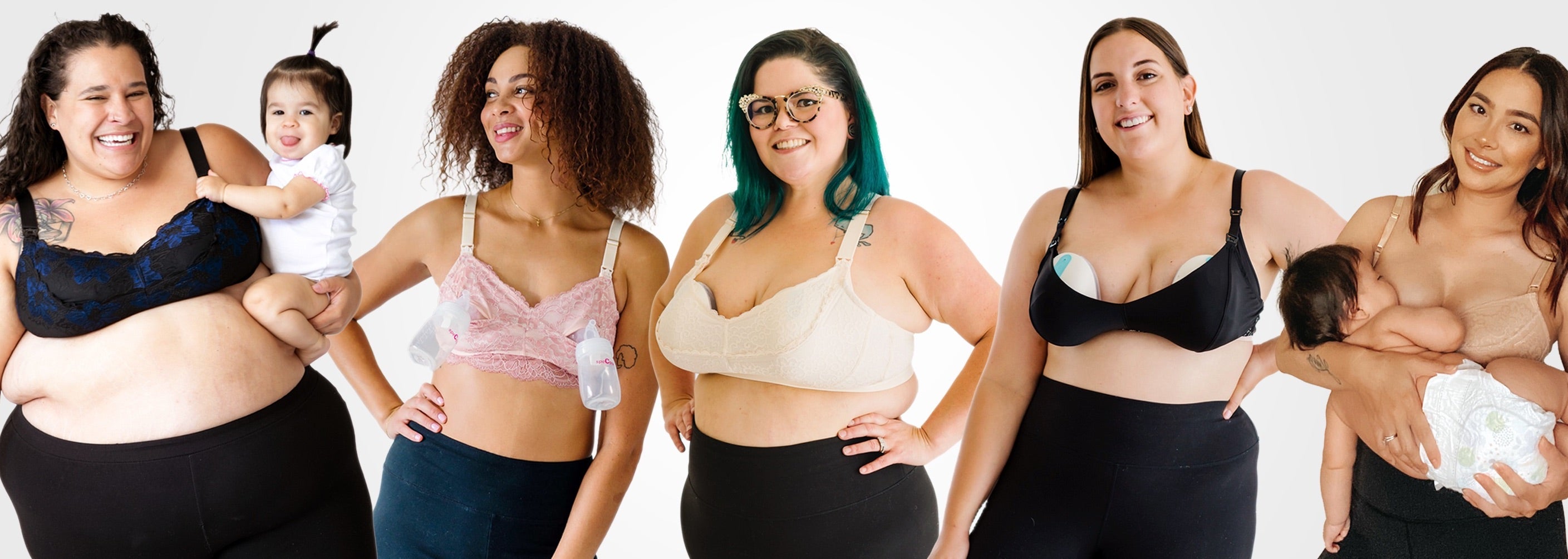 models - mom with baby - the dairy fairy - milkful - pippa bra - pippa pumping bra - ayla pumping bra - ayla bra - daily pumping bra - collage