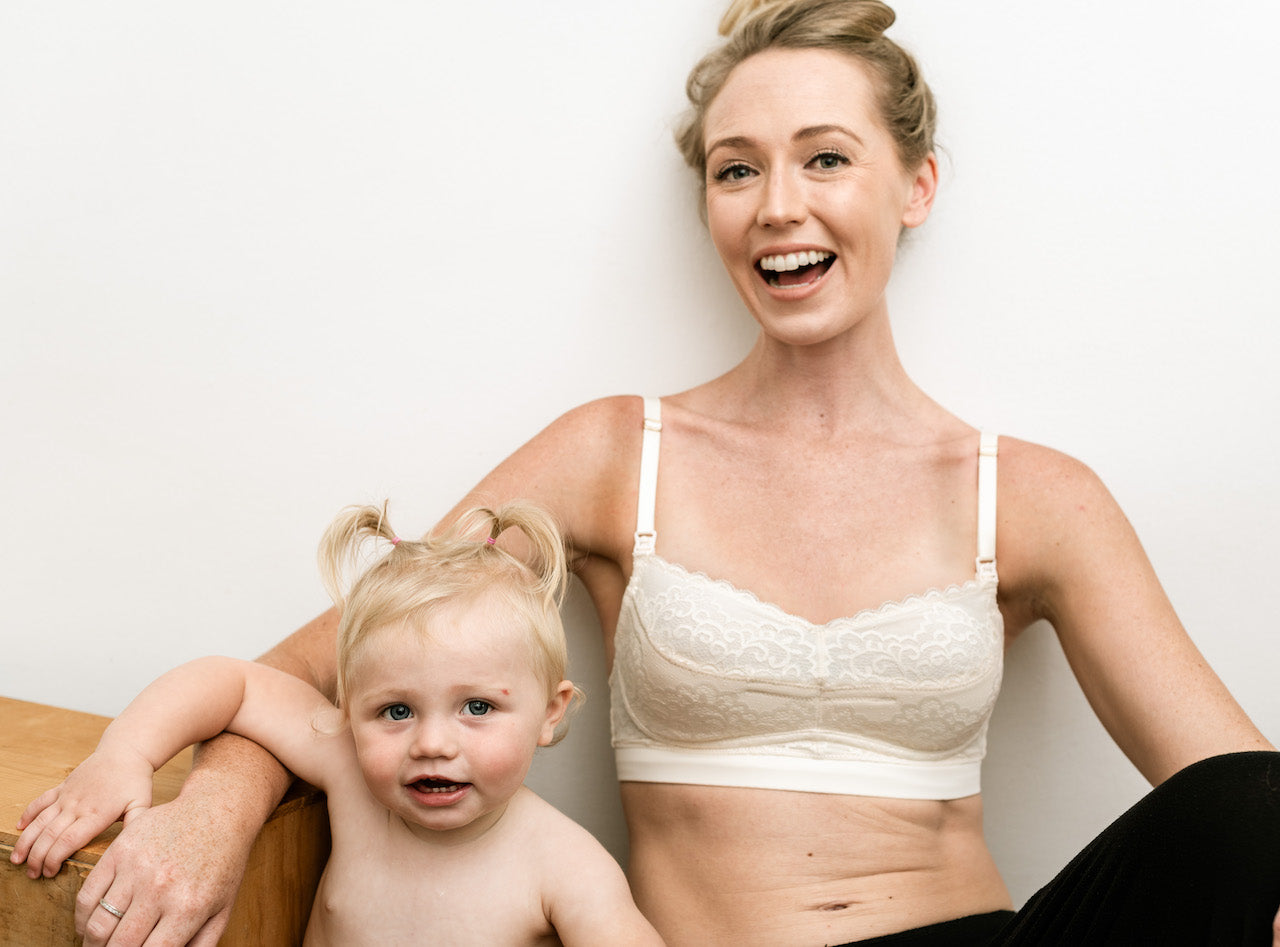 pippa - pippa cream - pippa cream pumping bra - mom with baby - the dairy fairy