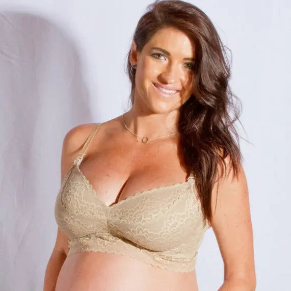 Ayla Luxury Lace Nursing and Handsfree Pumping bra thedairyfairy