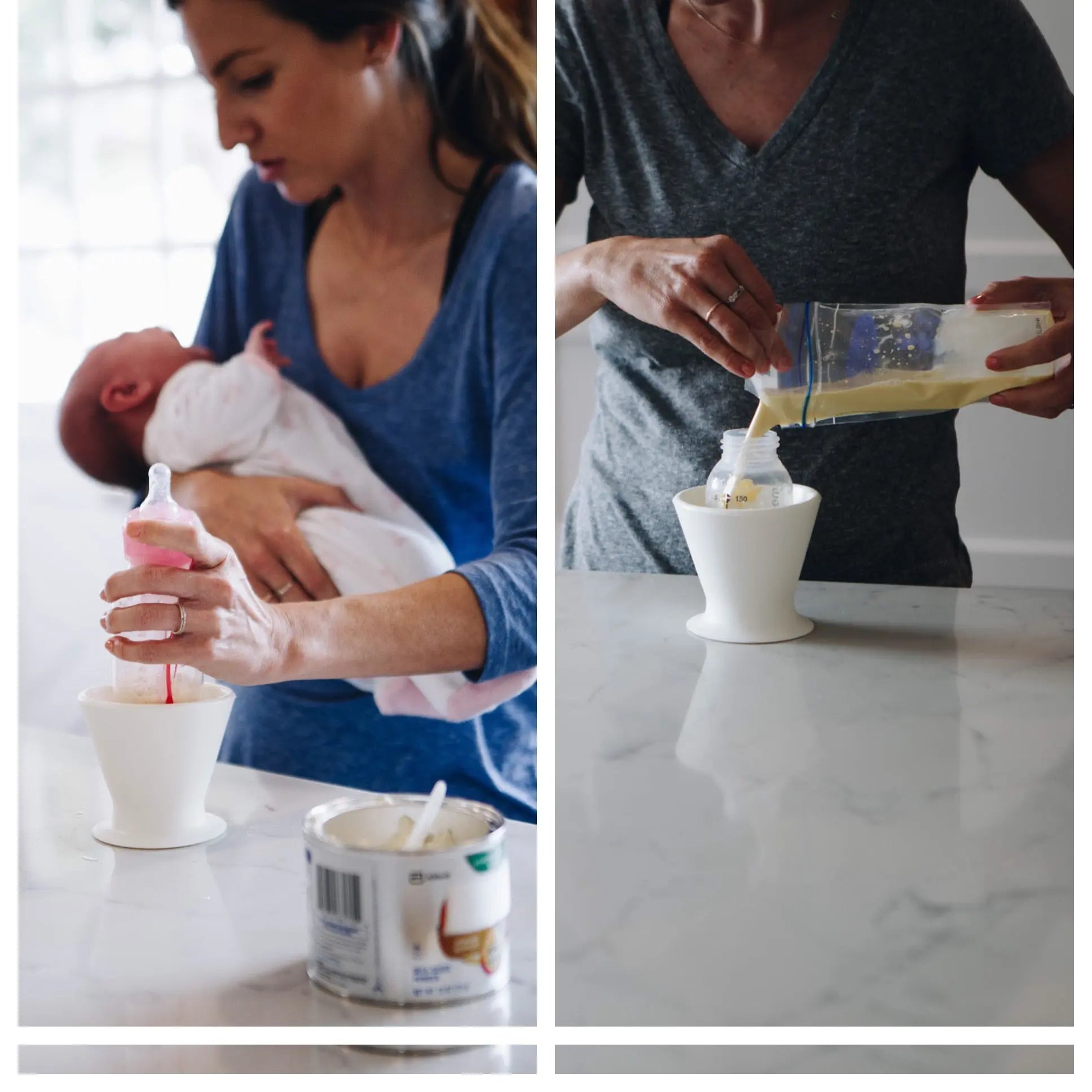 The bökee Handsfree Bottle Holder - The bökee Handsfree Bottle Holder the dairy fairy - woman with baby