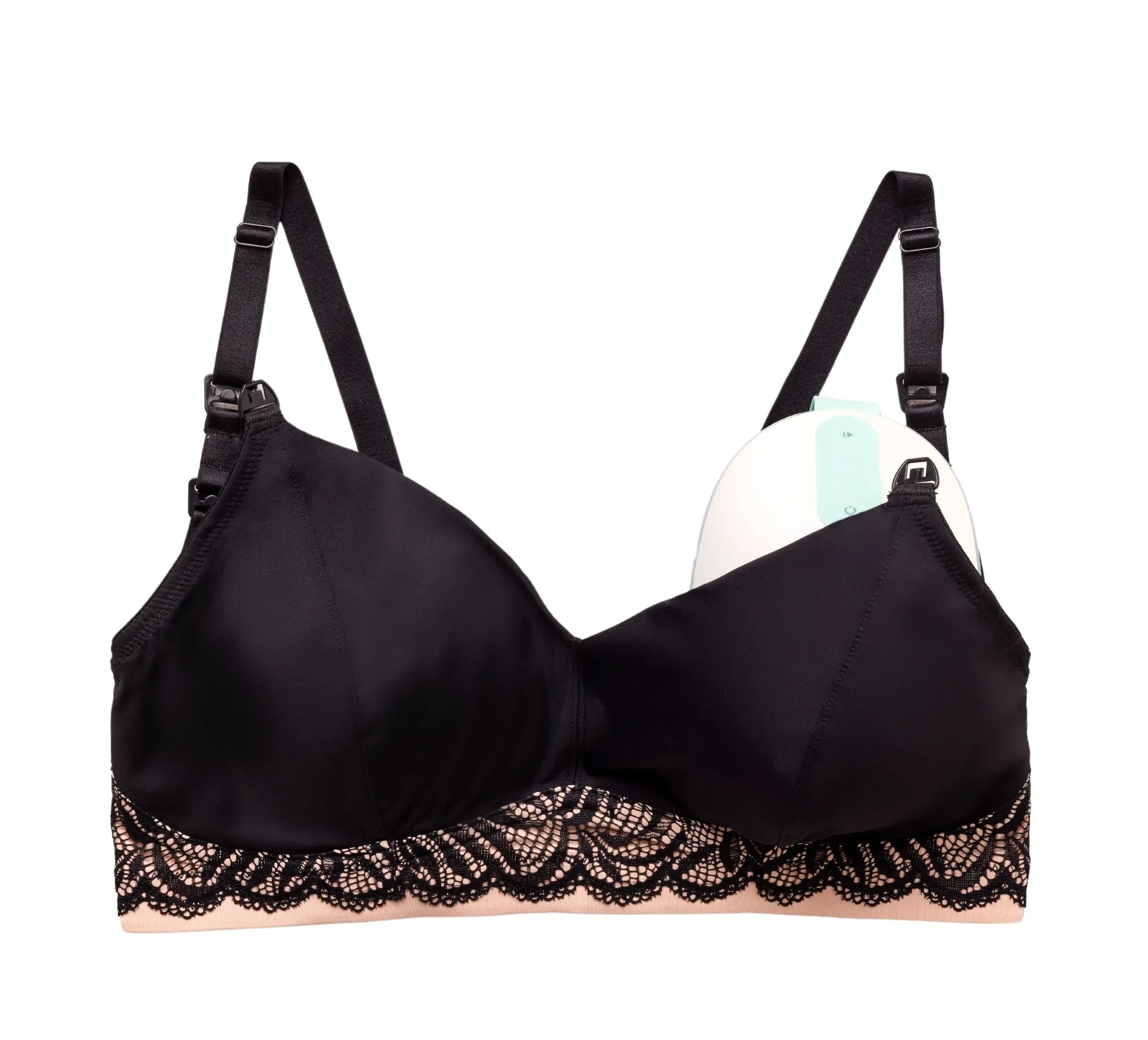 Luxe pumping bra black flatlay image