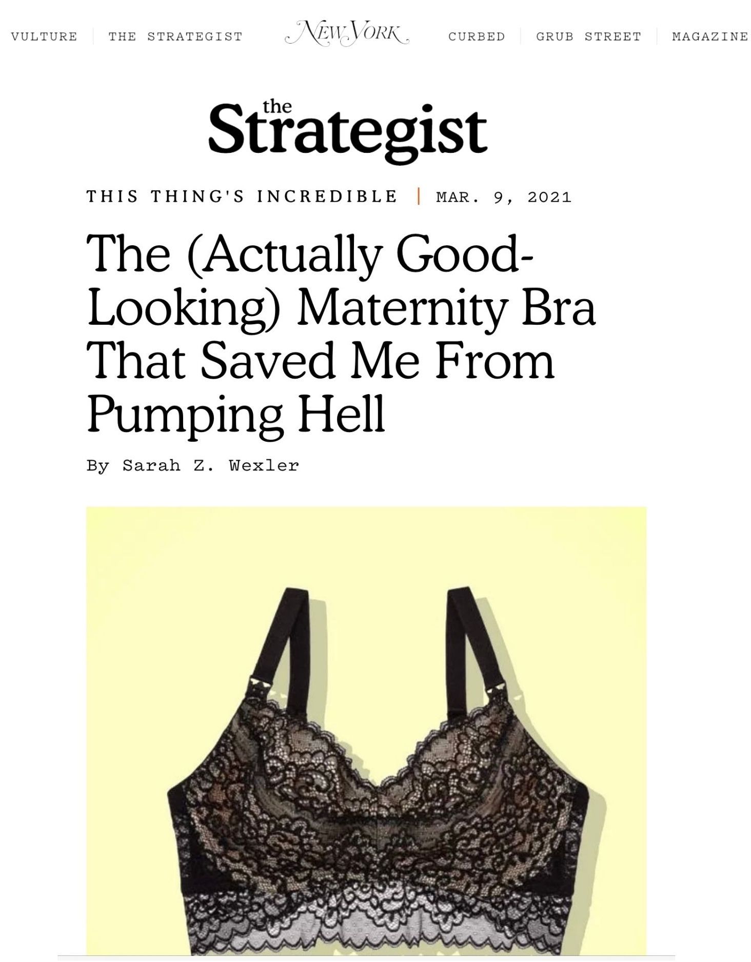 mom  - pumping bra - the dairy fairy logo - the strategist - new york - pregnancy - ayla pumping bra - ayla black