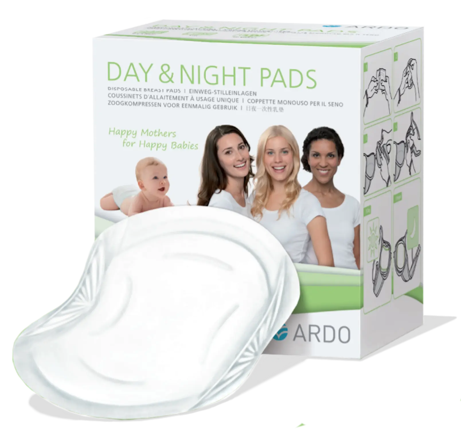 Ardo day care night pads blank laydown image
