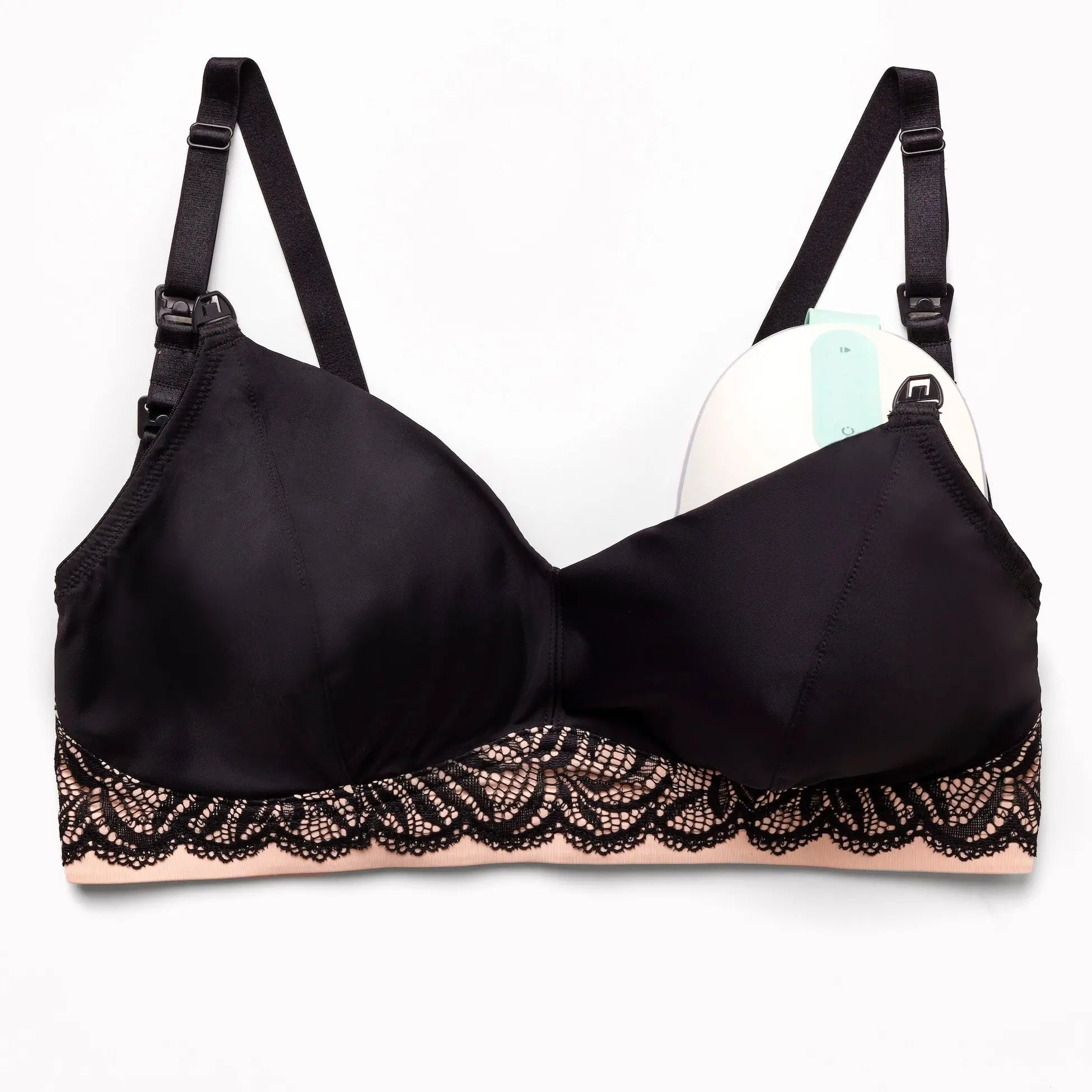 Luxe pumping bra black flatlay image