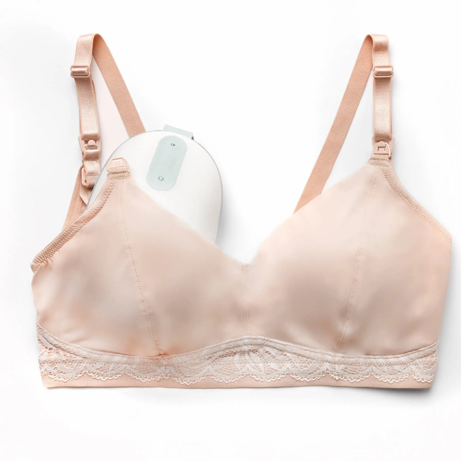 Luxe pumping bra champagne flatlay image