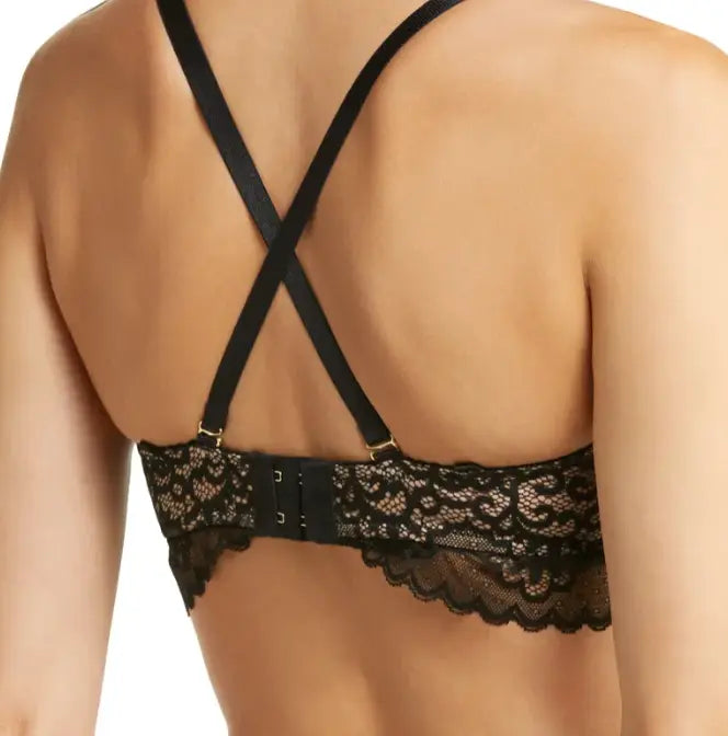 Victoria Secret Bra 38DDD Lined Demi Solid Black V Center Underwire New