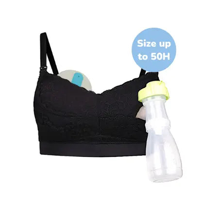 NEW* MOMCOZY Black Nursing and Pumping Bra with Pads and Extender